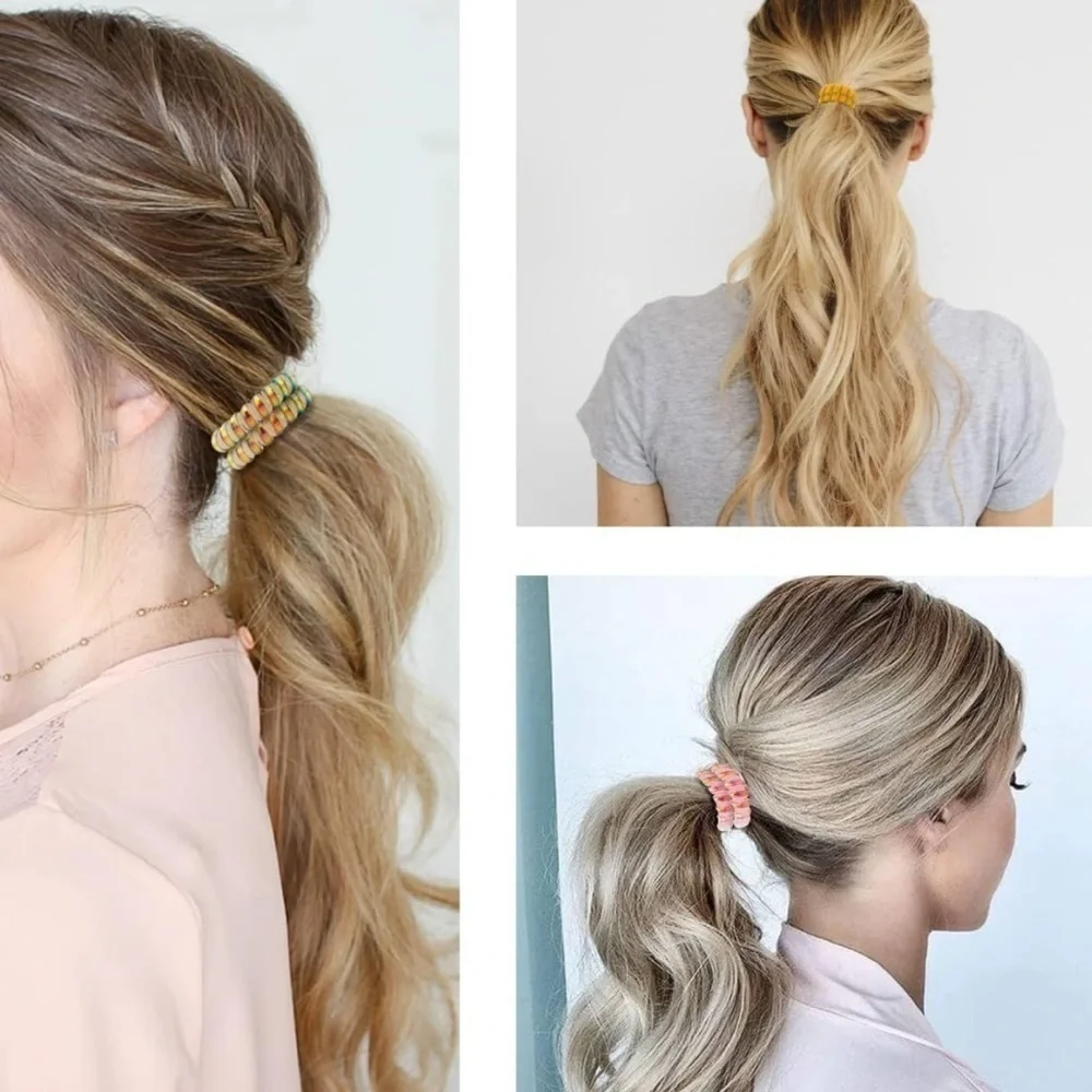 4Pack Pastel Jelly Coil Hair Spiral Set